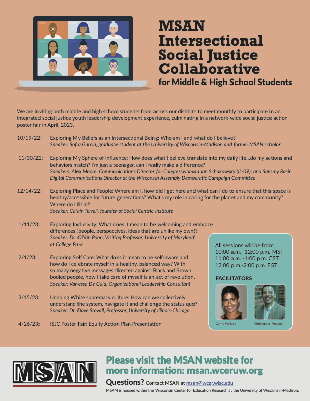MSAN Intersectional Social Justice Collaborative for Middle School & High School Students
